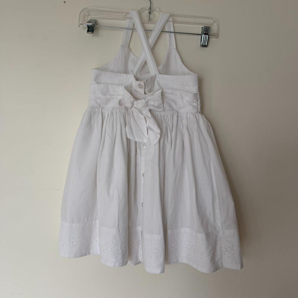 HOPE & HENRY Girls Sundress size 6 Embroidered Organic White Adjustable Strap - Picture 10 of 14